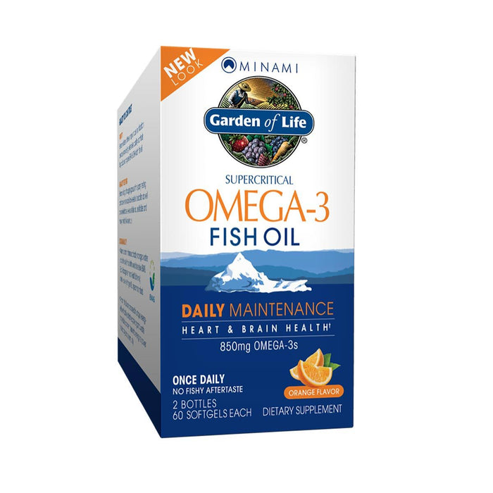 Minami Nutrition Vitamins, Minerals, Herbs & More Minami Nutrition Supercritical Omega-3 Fish Oil, Orange Flavor, 120 Softgels Each