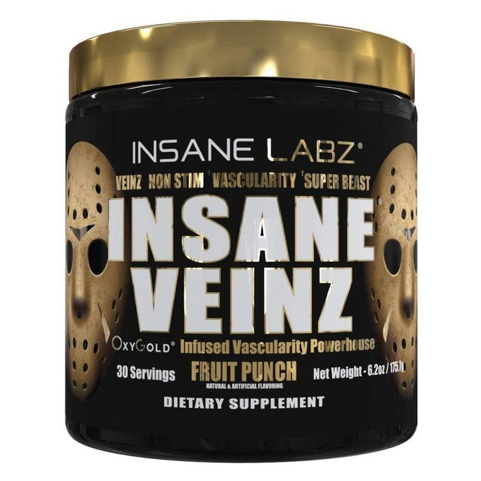 Insane Labz Nitric Oxide Fruit Punch Insane Labz Insane Veinz Gold 30 Servings