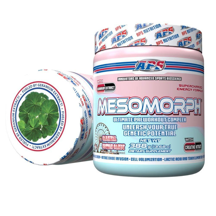 APS Nutrition Sports Nutrition & More Carnival Cotton Candy Flavor APS Nutrition Mesomorph V3 388 Grams