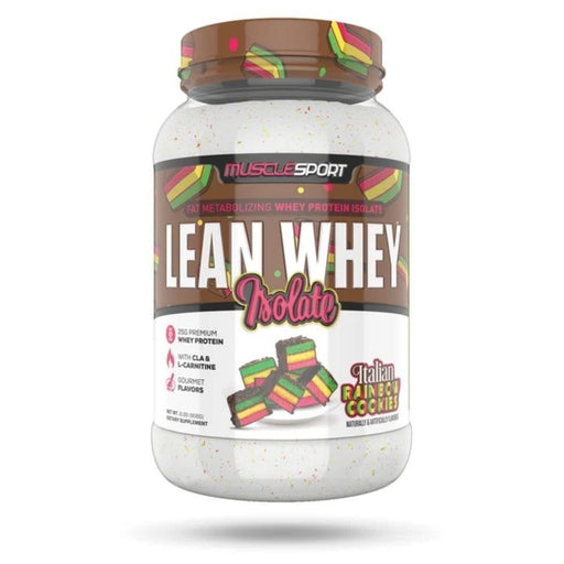 Muscle Sport Protein Powders Rainbow Italian Cookie Muscle Sport Lean Whey Revolution 2lb (4394701160563)