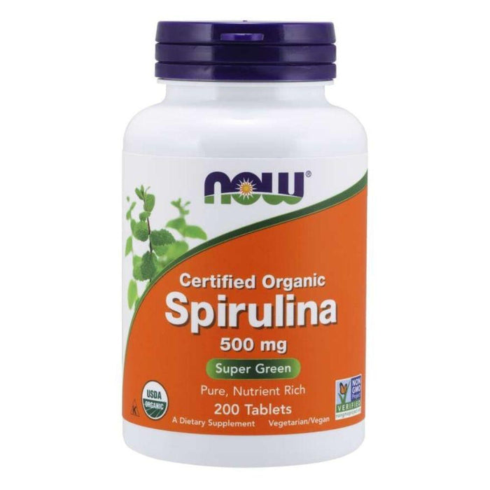 Now Foods Herbs Now Foods Organic Spirulina 500mg 200 Tablets (4569744113779)