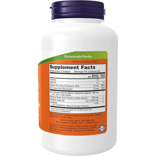 Now Foods Vitamins, Minerals, Herbs & More Now Foods Prostate Support 180 Softgels