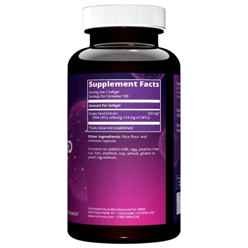 MRM Vitamins, Minerals, Herbs & More MRM Grape Seed Extract 120mg 100 Capsules