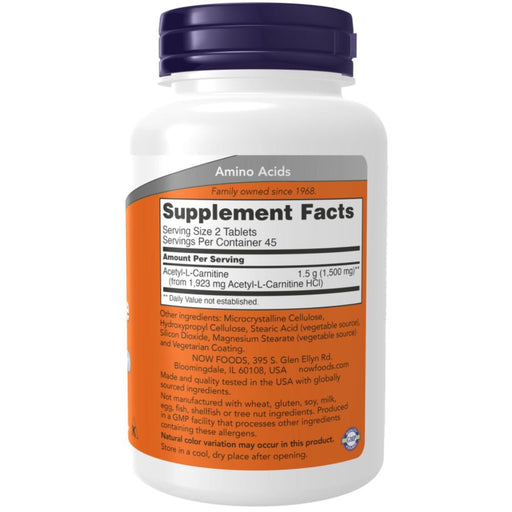 Acetyl L-Carnitine 750mg 90 Tabs - Now Foods Capitol Nutrition Acetyl L-Carnitine 750mg 90 Tabs - Now Foods Capitol Nutrition