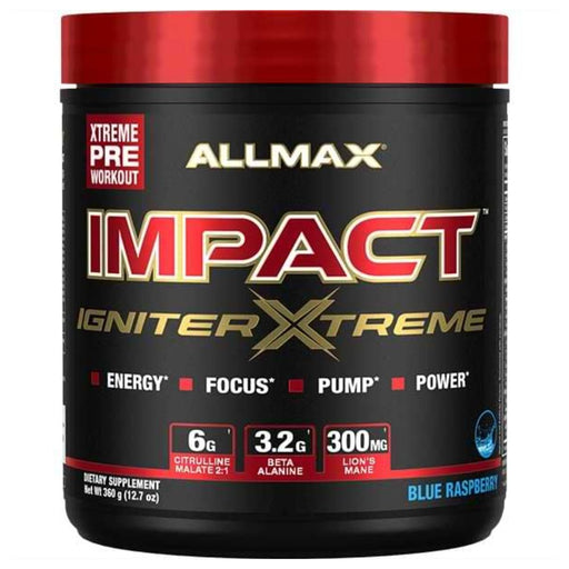 Allmax Nutrition Pre-Workouts Blue Raspberry Allmax Impact Igniter Xtreme 20/40 Servings