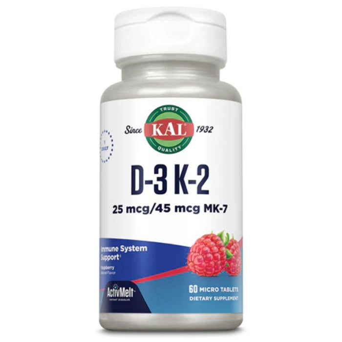 Kal Vitamins & Minerals KAL Vitamin D3 & K2 60 Lozenges