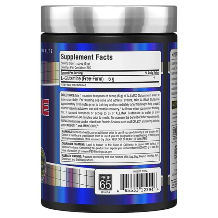 Allmax Nutrition Sports Nutrition & More Allmax Nutrition Glutamine Supplement 1000 Grams