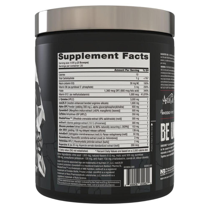 Unbound Pre-Workouts Unbound Unload 20 Servings