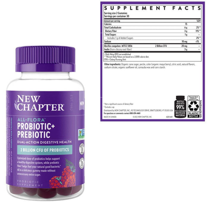 New Chapter Vitamins & Minerals New Chapter All-Flora Probiotic + Prebiotic 60 Gummies