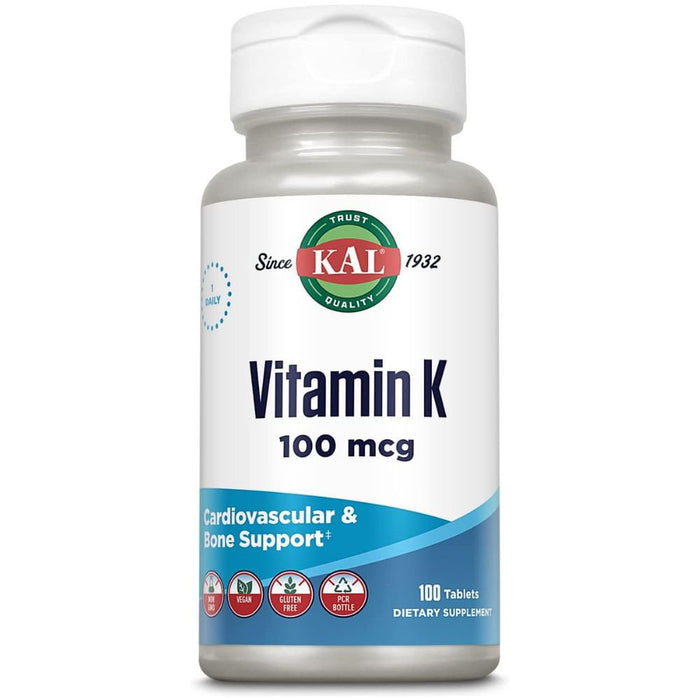 Kal Vitamins & Minerals KAL Vitamin K 100mcg 100 Tablets