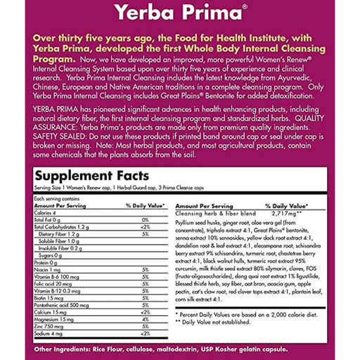 Yerba Prima Vitamins, Minerals, Herbs & More Yerba Prima Women's Renew Colon Cleanser 60 Caps