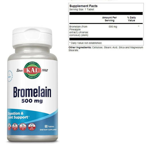 Kal Digestive Health KAL Bromelain 500mg 60 Tablets