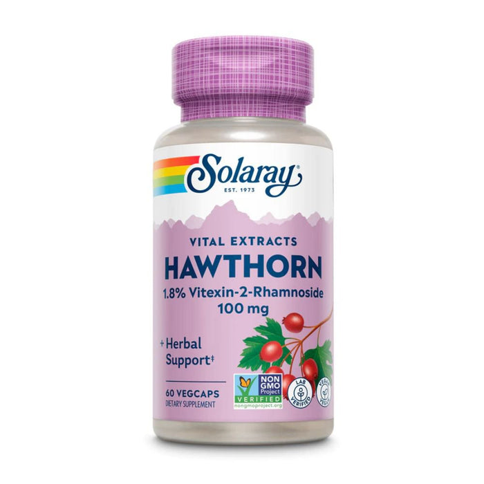 Solaray Vitamins, Minerals, Herbs & More Solaray Hawthorn Aerial Extract 60 Capsules