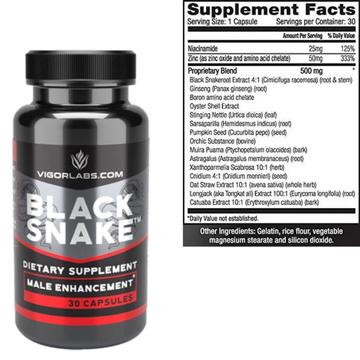 Vigor Labs Specialty Health Products Vigor Black Snake 30 Capsules