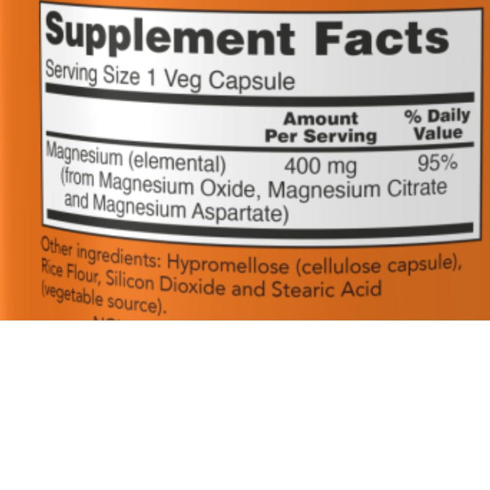 Now Foods Vitamins, Minerals, Herbs & More Now Foods Magnesium 400 Mg 180 Capsules