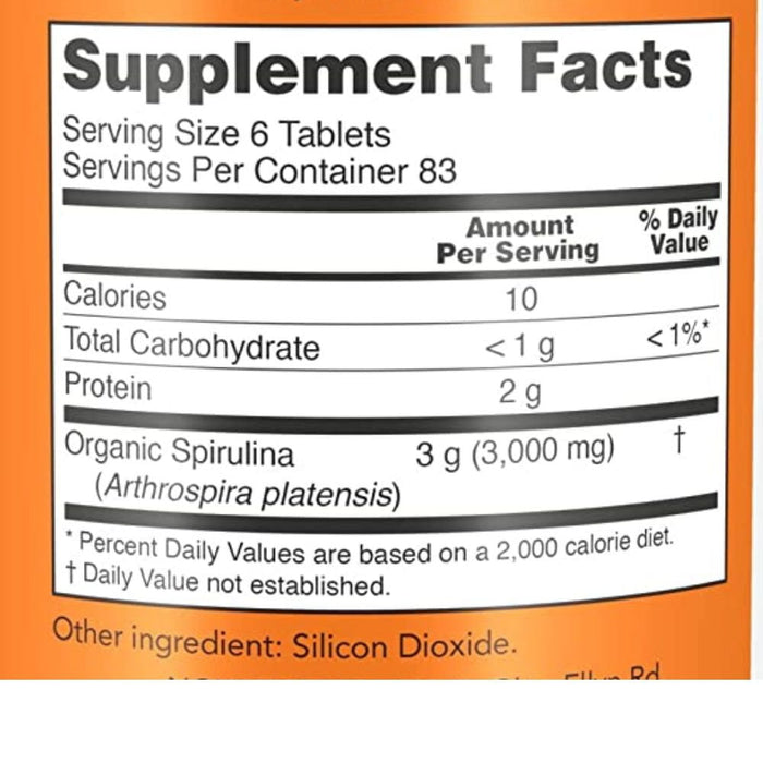 Now Foods Vitamins, Minerals, Herbs & More Now Foods Spirulina 500mg 500 Tablets