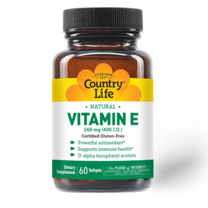 Country Life Vitamins & Minerals Country Life Natural Vitamin E-Complex 400IU 60 Softgels