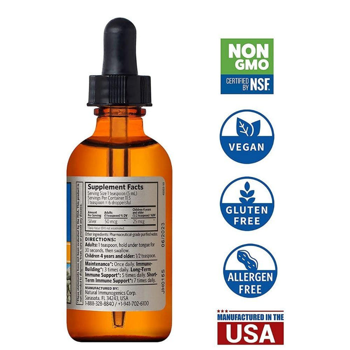 Natural Immunogenics Vitamins, Minerals, Herbs & More Natural Immunogenics Sovereign Silver Dropper 2 fl oz