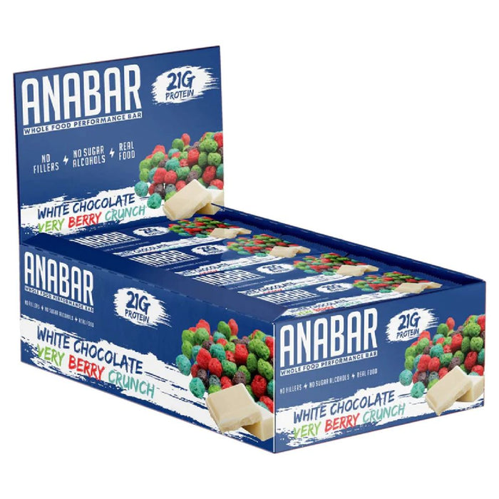 Anabar Bars White Chocolate Very Berry Crunch The Anabar Protein Bar 12 Box