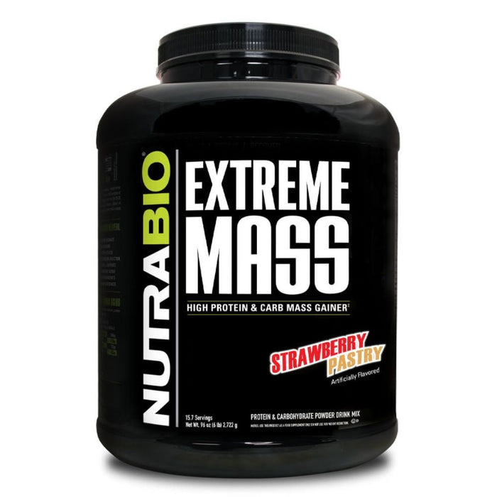 NutraBio Meal Replacement Powders Strawberry Pastry NutraBio Extreme Mass 6lbs