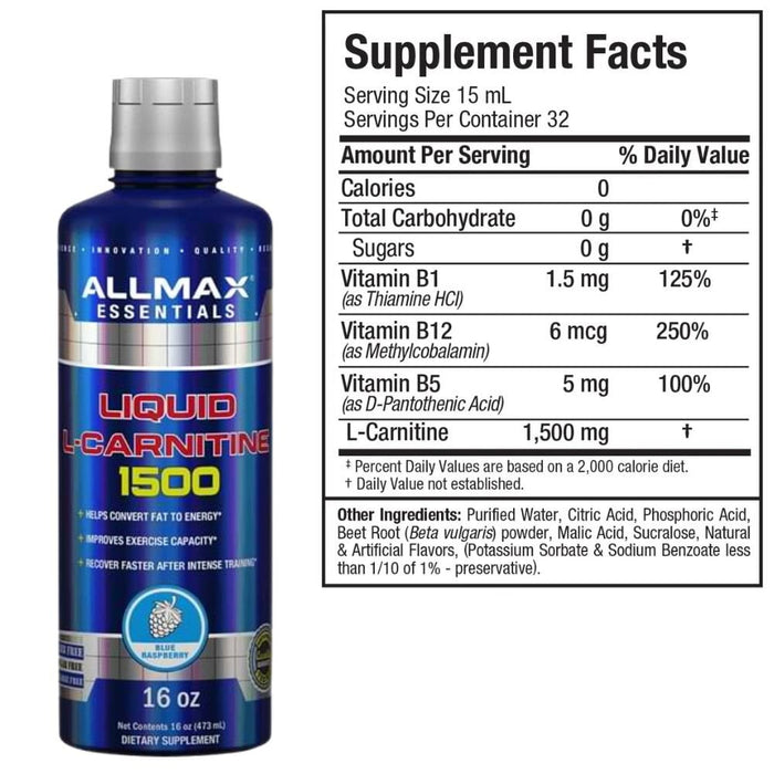 Allmax Nutrition Sports Nutrition & More Allmax Nutrition Liquid L-Carnitine 16 Oz