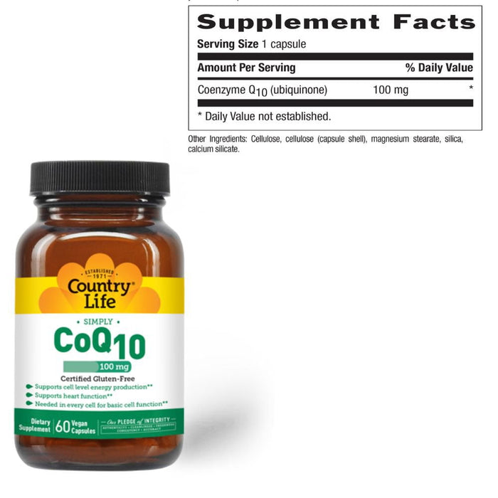 Country Life Specialty Health Products Country Life CoQ10 100mg 60 Capsules