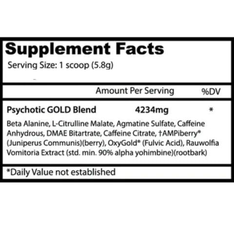 Insane Labz Pre-Workouts Insane Psychotic Gold 15 Servings Gummy Candy