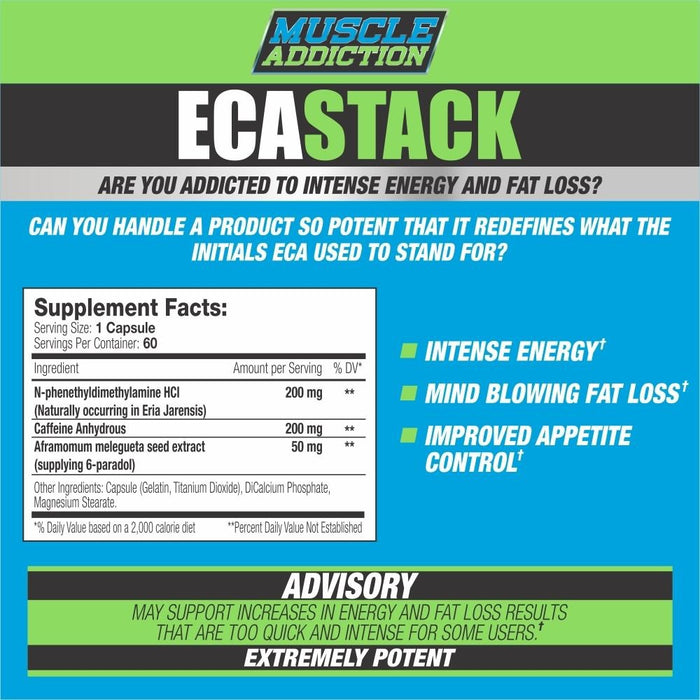 Muscle Addiction Fat Burner Muscle Addiction ECA Stack 60 Capsules