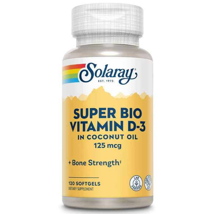 Solaray Vitamins & Minerals Solaray Vitamin D3 in Coconut Oil 5000IU 120 Softgels