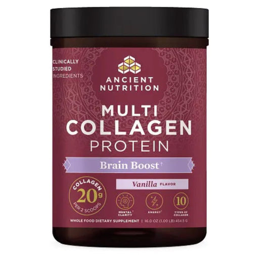 Ancient Nutrition Protein Powders Ancient Nutrition Multi Collagen Protein Brain Boost Vanilla 45 Servings