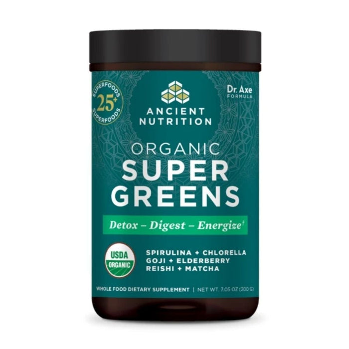 Ancient Nutrition Digestive Health Unflavored Ancient Organic Super Greens 25 Servings