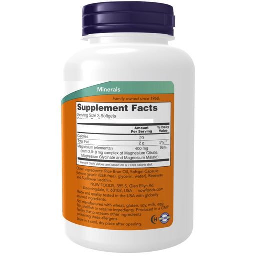 Now Foods Vitamins, Minerals, Herbs & More Now Foods Magnesium Citrate 134 Mg 180 Softgels