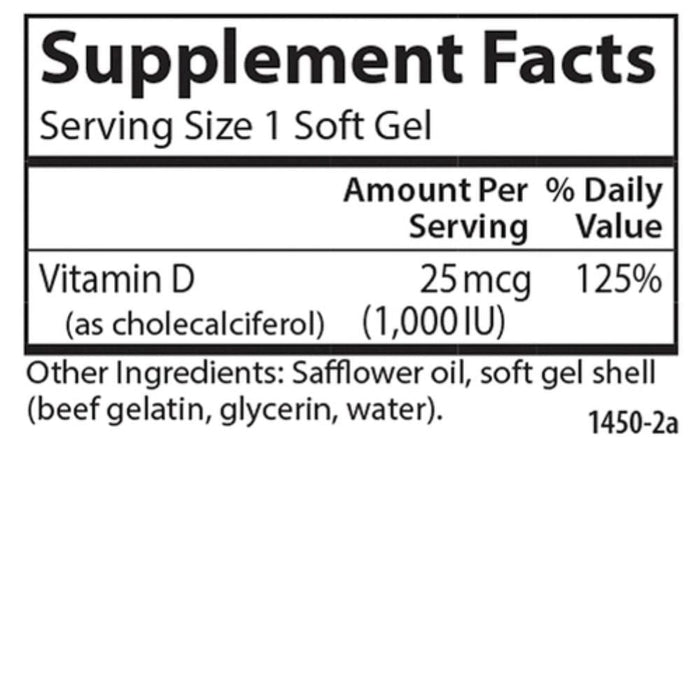 Carlson Vitamins & Minerals Carlson Vitamin D 1,000IU 100 Softgels