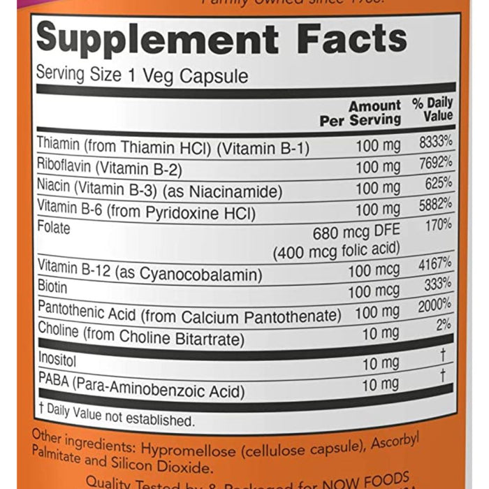 Now Foods Vitamins, Minerals, Herbs & More Now Foods B-100 100 Capsules