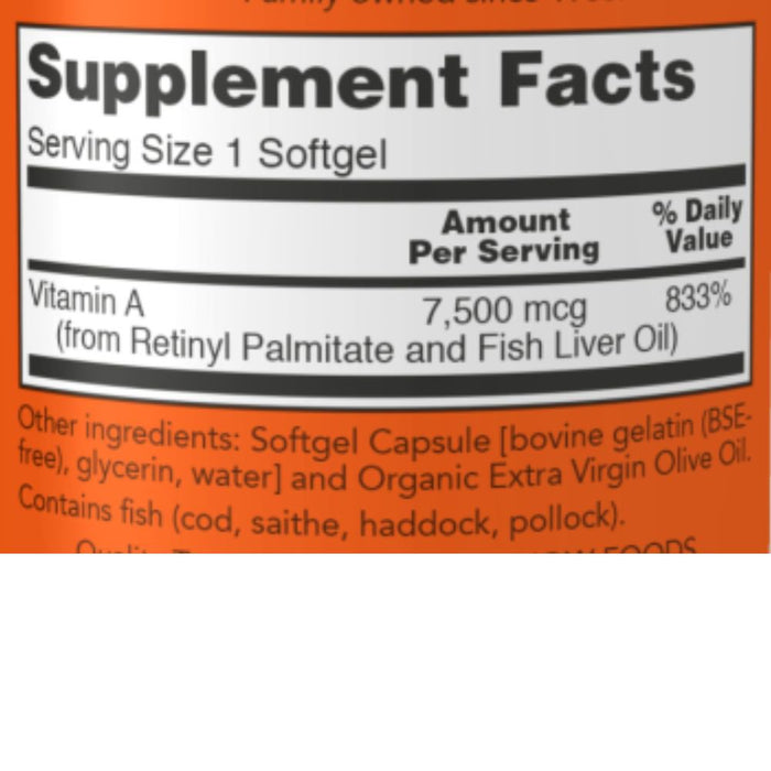 Now Foods Vitamins, Minerals, Herbs & More Now Foods Vitamin A 25000 IU 100 Softgels