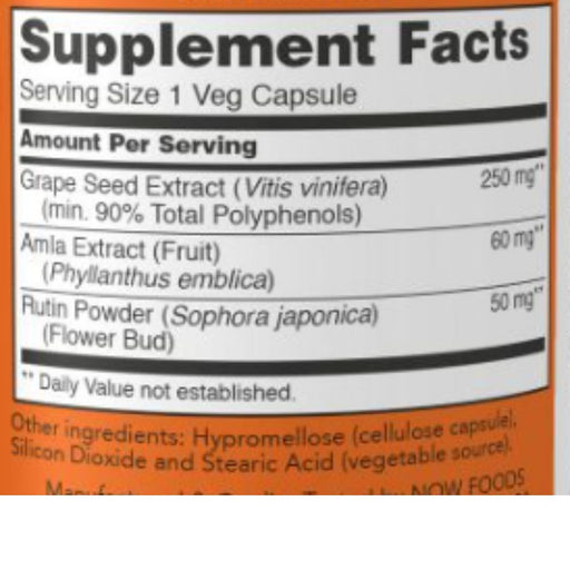 Now Foods Vitamins, Minerals, Herbs & More Now Foods Grape Seed Extract 250Mg 90 Capsules