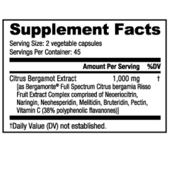 NutraBio Herbs NutraBio Citrus Bergamot 1000mg 90 Capsules