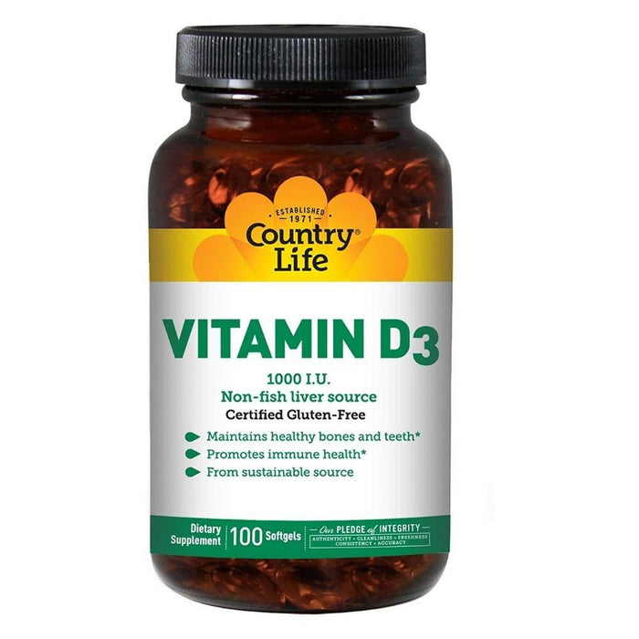 Country Life Vitamins & Minerals Default Country Life Vitamin D3 1000IU 100 Softgels