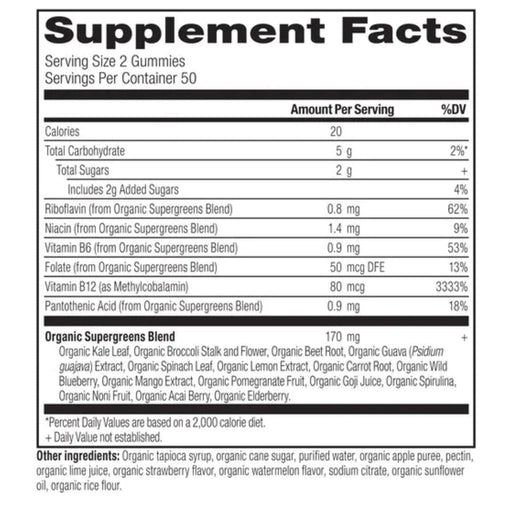 Ancient Nutrition Meal Replacement Powders Ancient Nutrition Organic Super Greens Gummies 100ct