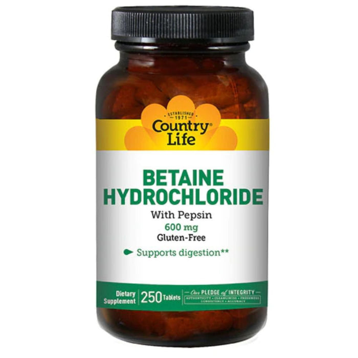 Country Life Digestive Health Country Life Betaine HCL 600mg 250 Tablets