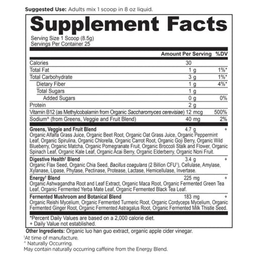 Ancient Nutrition Pre-Workouts Ancient Nutrition Organic Super Greens Energizer 25 Servings