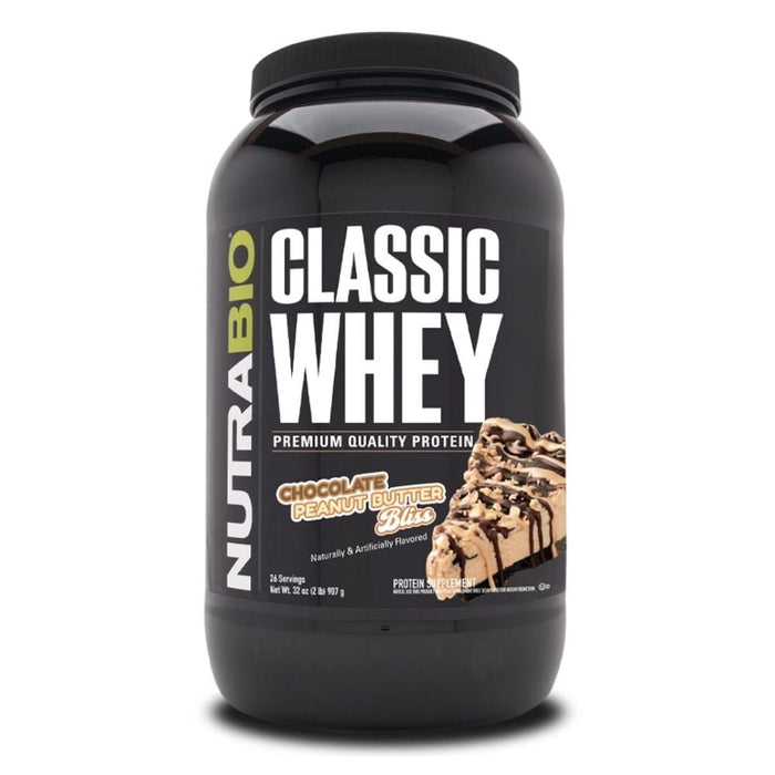 NutraBio Protein Powders Chocolate Peanut Butter Bliss NutraBio Classic Whey Protein 2lb