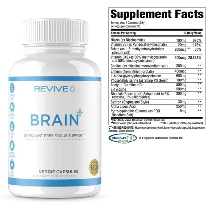 Revive MD Nootropics REVIVE Brain+ Nootropic Formula 150 Capsules