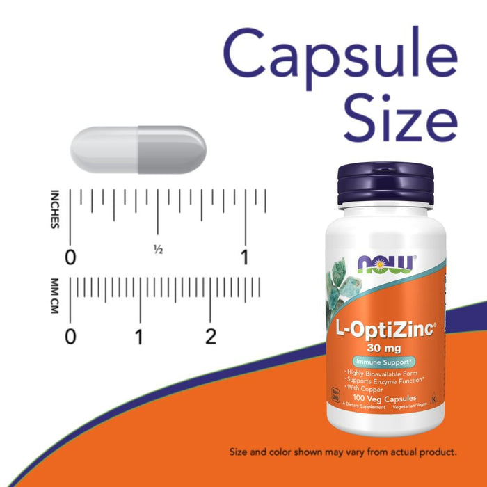 Now Foods Vitamins, Minerals, Herbs & More Now Foods L-Optizinc 30 Mg + Copper 100 Capsules