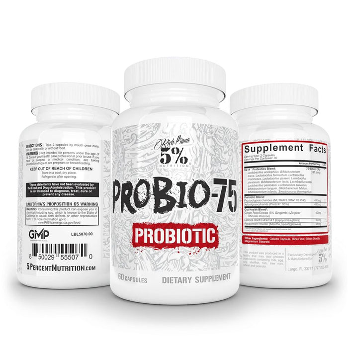 5% Nutrition Digestive Health 5% Nutrition Probio-75 60 Capsules