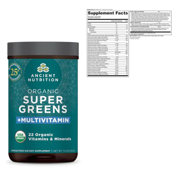 Ancient Nutrition Multi Vitamins Ancient Nutrition Super Greens + Multivitamin 25 Servings