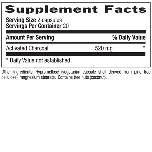 Country Life Specialty Health Products Country Life Activated Charcoal 260mg 40 Capsules