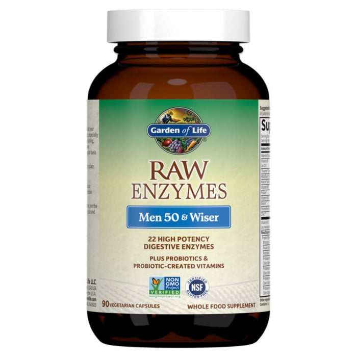 Garden of Life Vitamins, Minerals, Herbs & More Garden of Life Raw Enzymes Men 50 and Wiser 90 Capsules