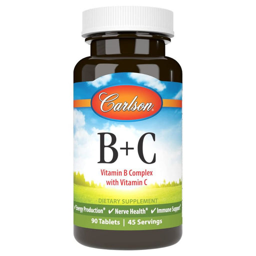 Carlson Vitamins & Minerals Carlson B+C Vitamin B & C Complex 90 Tablets