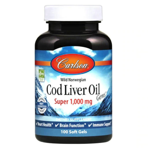 Carlson Vitamins & Minerals Default Carlson Cod Liver Oil 1,000mg 100 Softgels